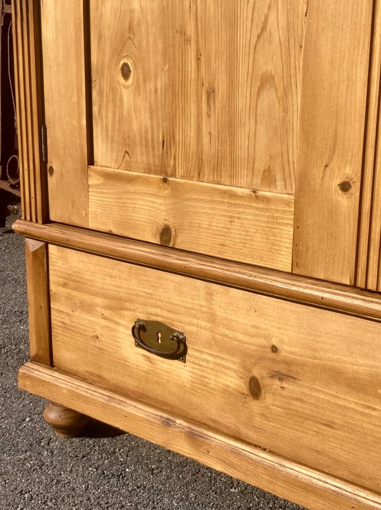 Pine Bookcase with Half Doors from Armoire