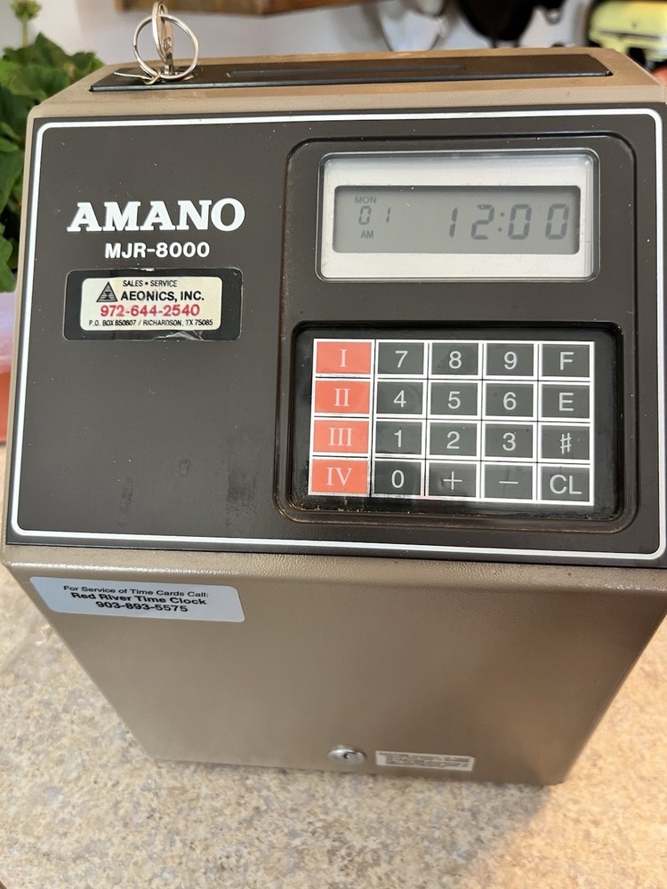 Amano MJR-8000 Computerized Standalone Time Clock See Description