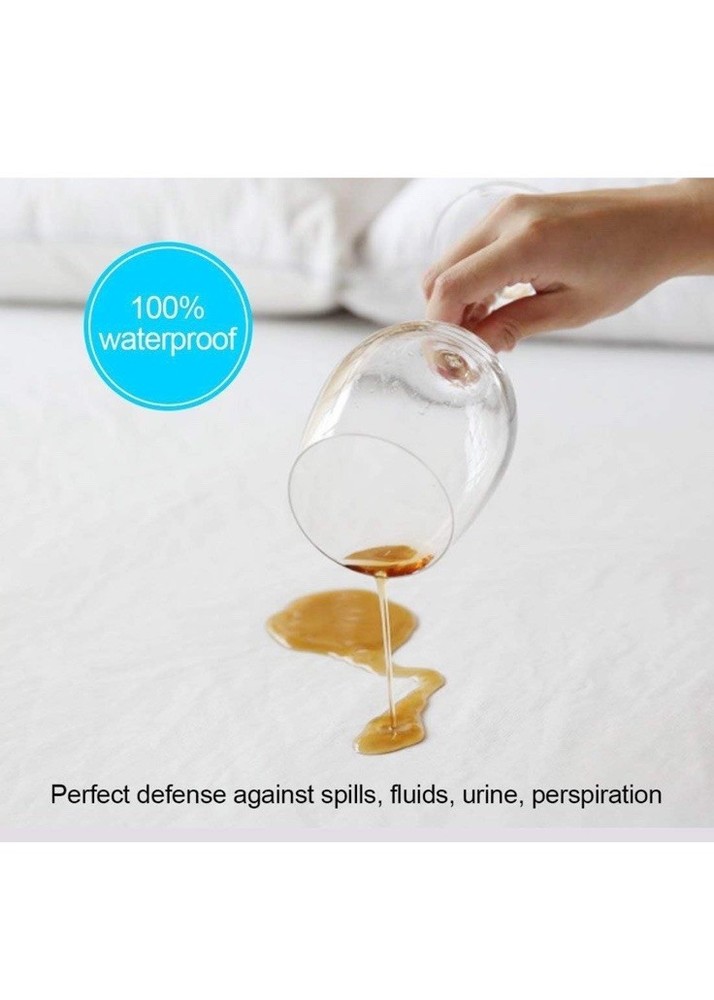 Linenwalas Mattress Protector Twin Size Bedding White Waterproof Fitted Style