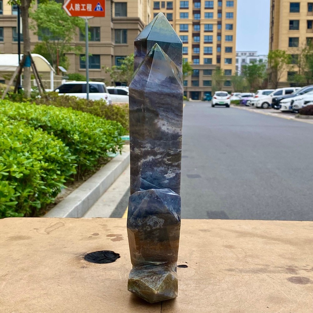 Moss Agate Tower - Natural Green Crystal Column - 8.5LB