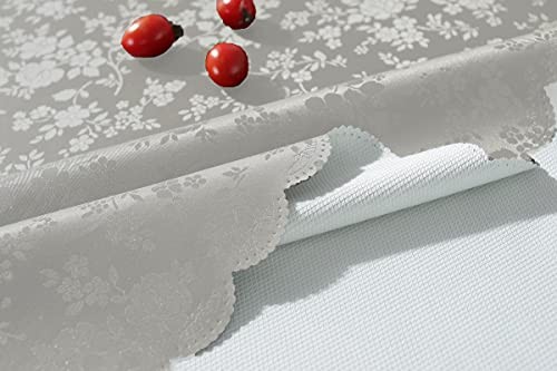 Waterproof Vinyl Tablecloth, Rectangle Heavy 84" x 60" (Rectangular) Ivory