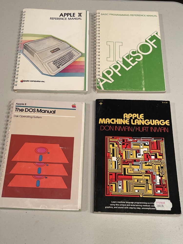 Apple Reference Manuals Lot of 4 - AppleSoft, DOS, Ref Manual, Machine Language