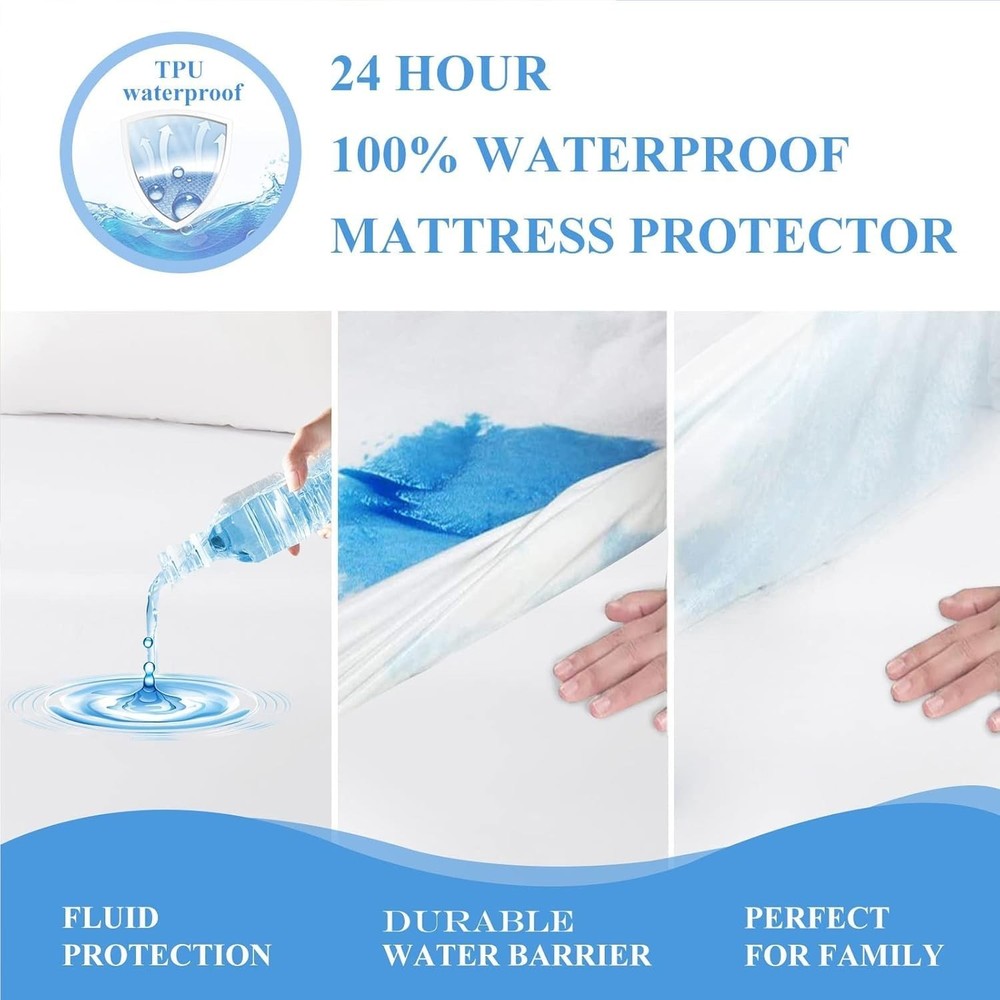 2 Pack Softhour Full Size Waterproof Mattress Protector, Stretch to 21'' Deep...