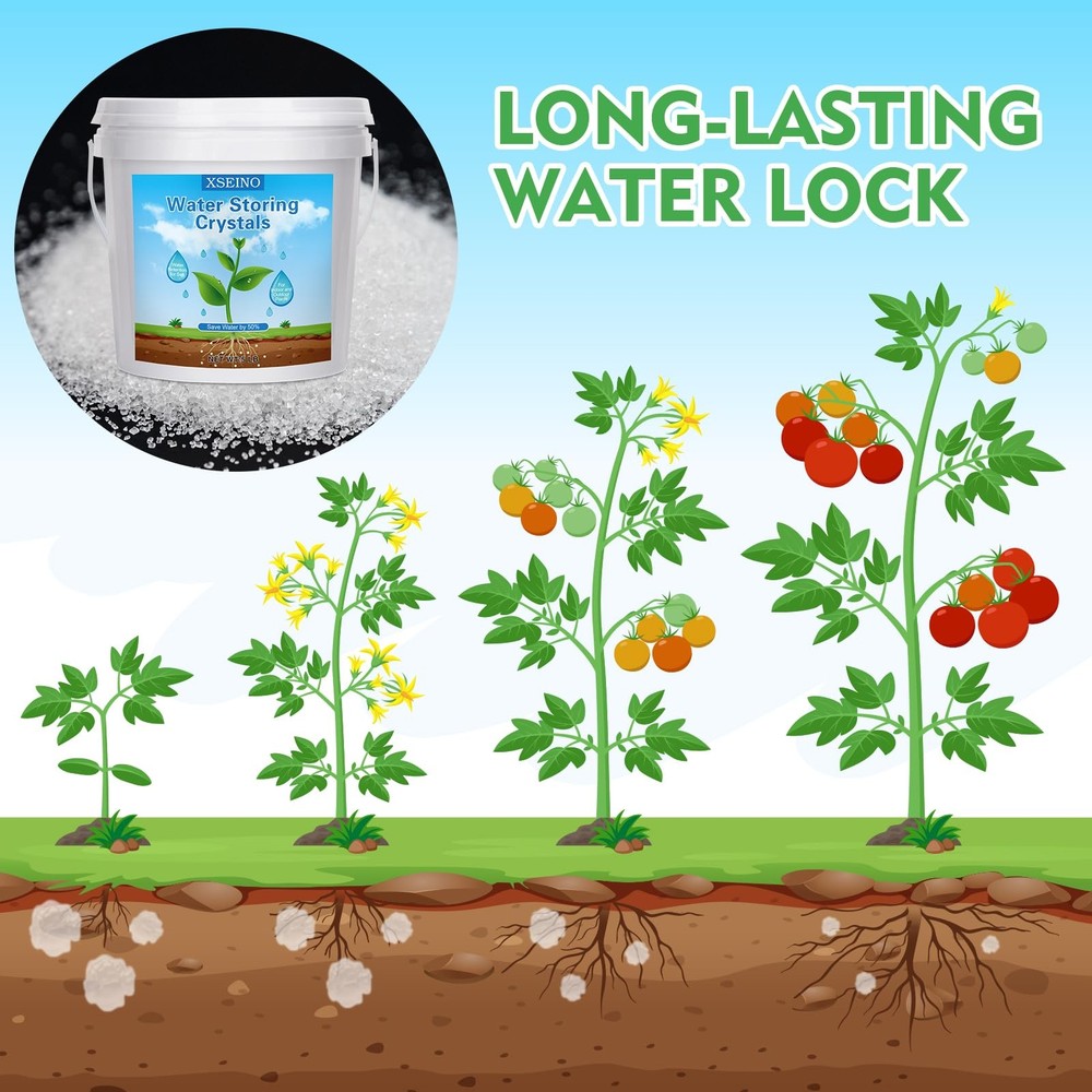 5LB Water Storing Crystals for Plants - Prevent Over-Watering & Drought Issues