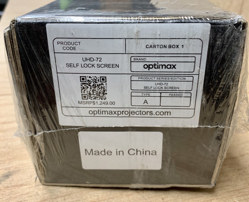 NISP Optimax UHD-72 Digital Projector Self Lock Screen for Digital / Film