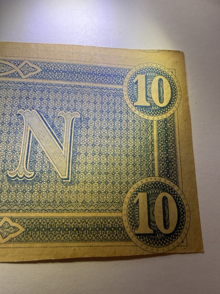 1864 $10 Ten Note Confederate Note Uncirculated