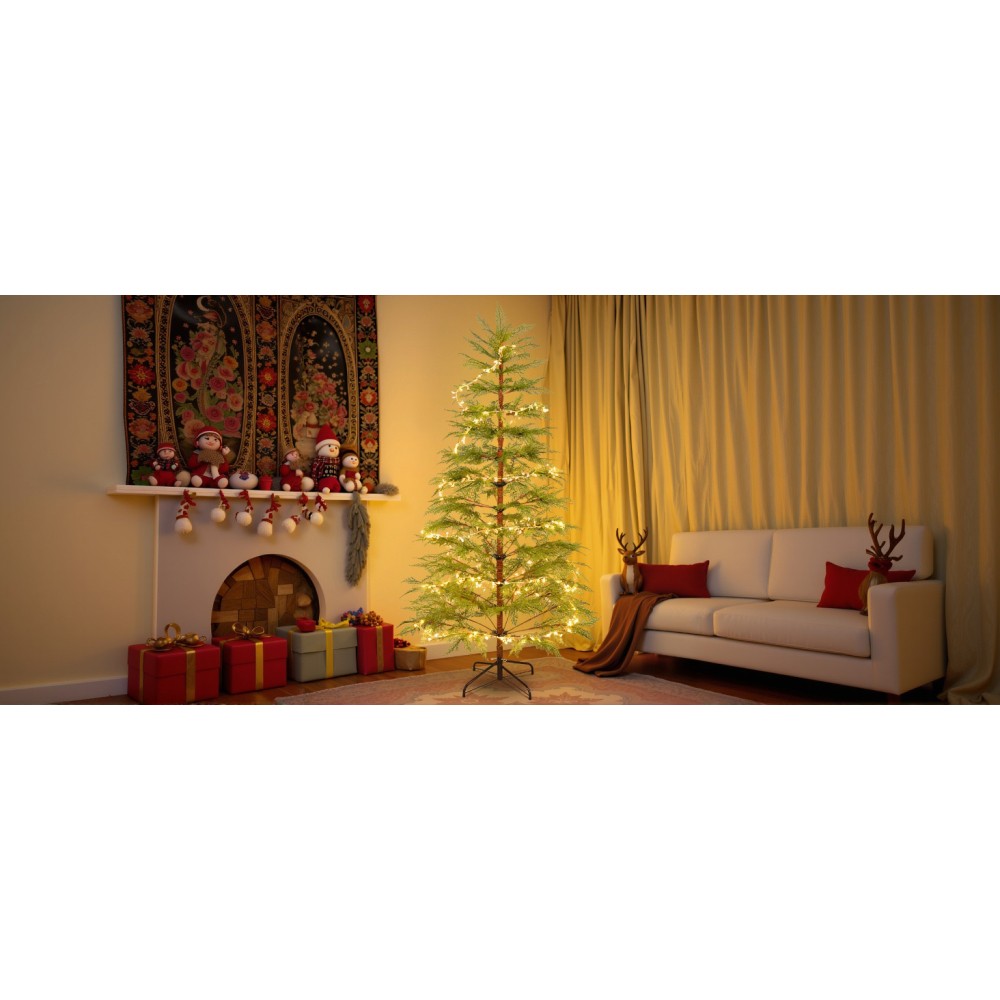 6 FT Artificial Full Christmas Tree Includes LED Lights Xmas Decoration
