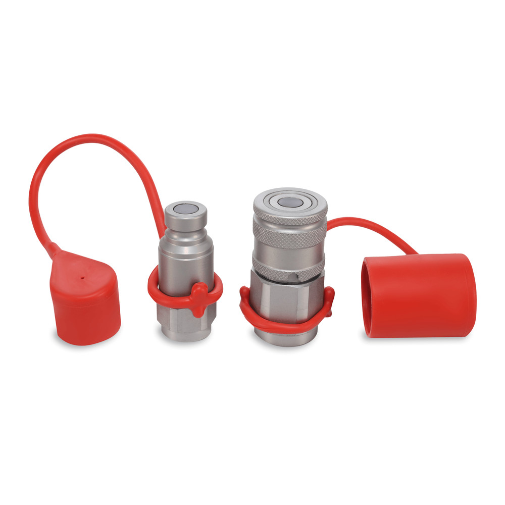 1/4″ Flat Face Hydraulic Quick Couplers Set - 3/8″ SAE Thread