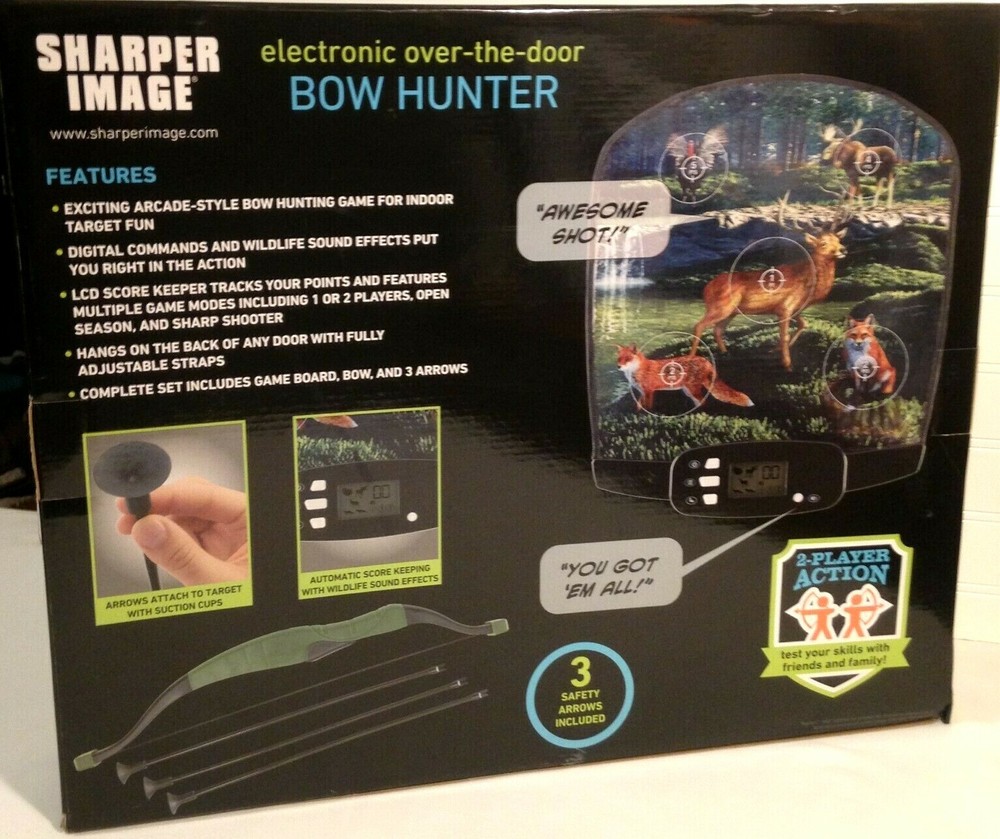 Electronic Bow Hunter Sharper Image New Over-the-Door w/Sound Effects Scoring