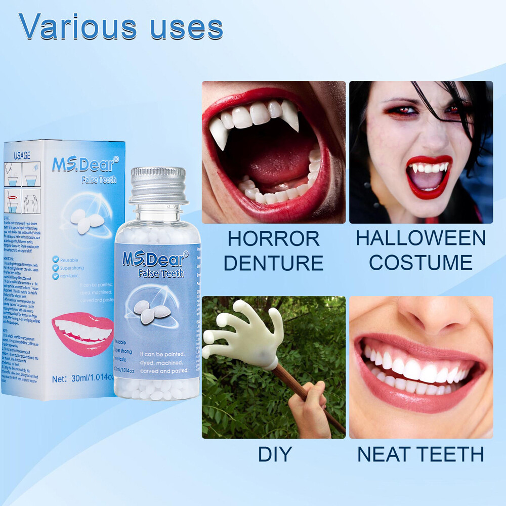 Resin False Teeth Solid Glue Temporary Tooth Repair Moldable Teeth Gap Denture
