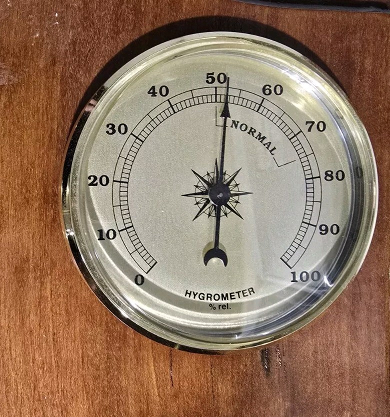 Weather Station With World Clock On Solid Wood Base, Thermometer, Barometer,...