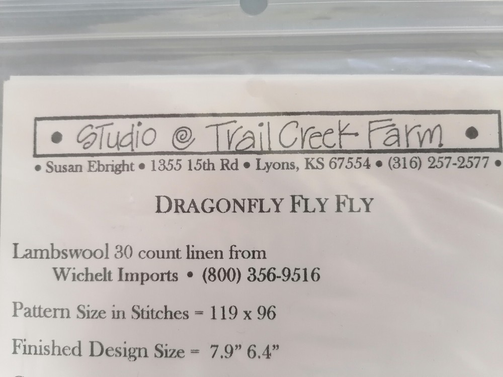 "DRAGONFLY FLY FLY" Cross Stitch Pattern - TRAIL CREEK FARM