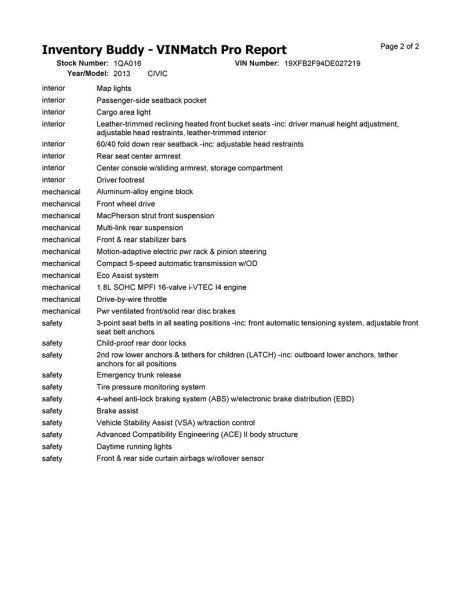 CIVIC 2013 High Mounted Stop Light 104490998