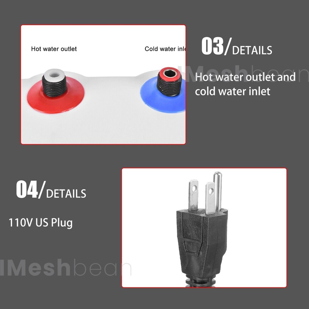 Instant Electric Hot Water Heater Shower Compact Mini-Tank Storage RV 15L 110V