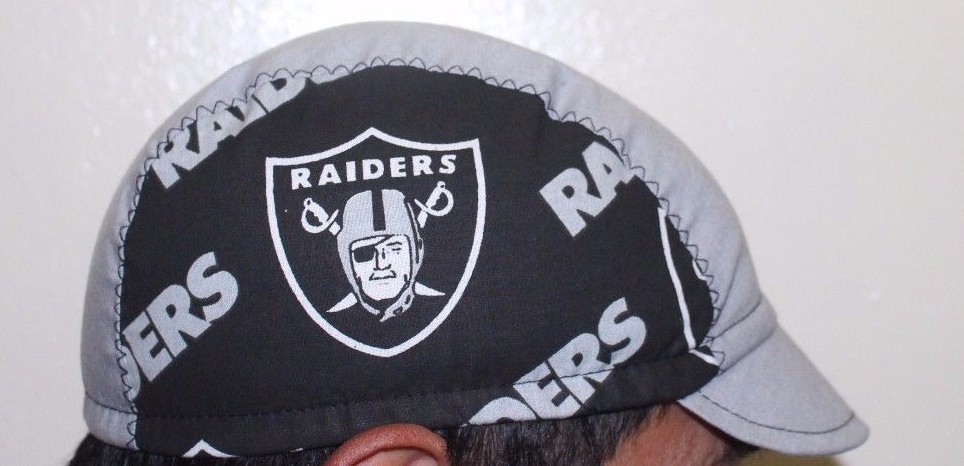 Cycling cap RAIDERS one size 100% COTTON handmade new