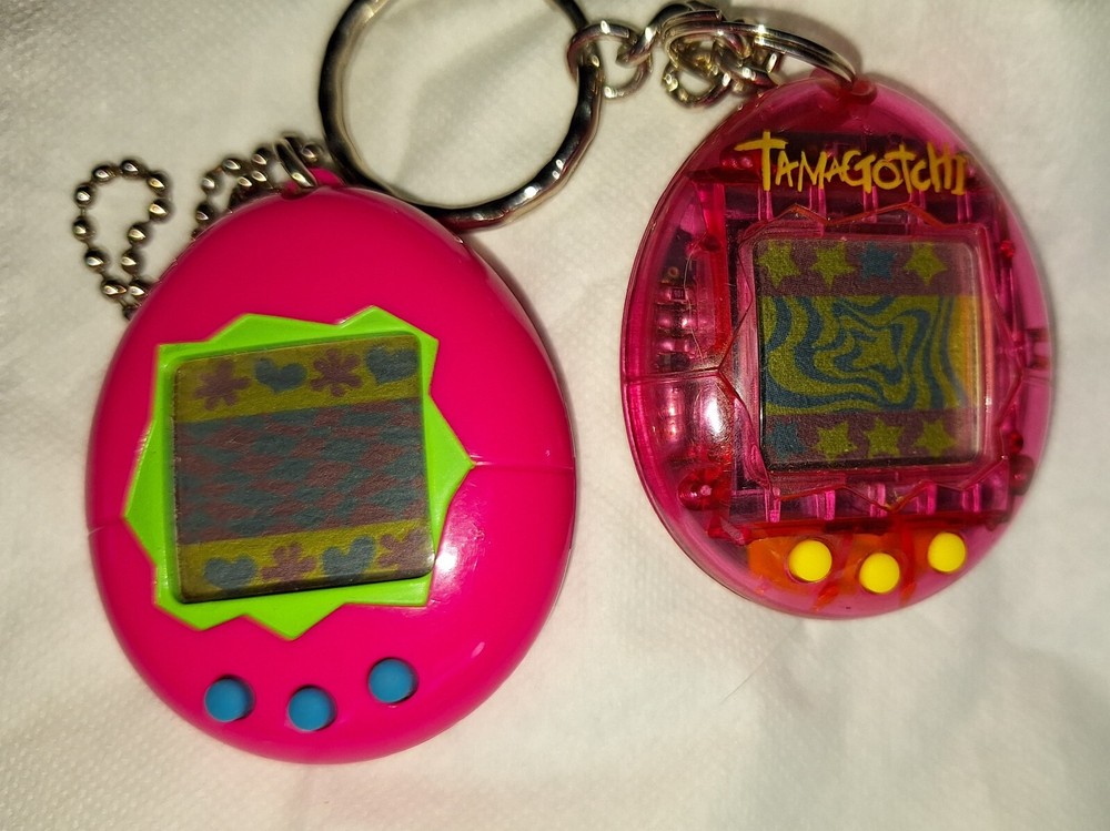 TWO Tamagotchi Collection**Clear Pink & Hot Pink