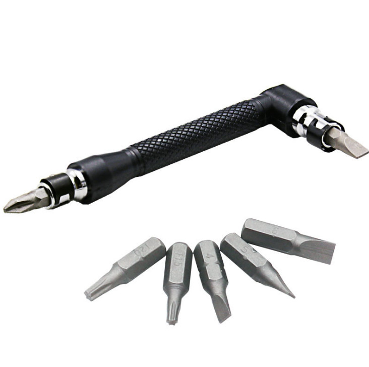 1set L-shaped Socket Extension Screwdriver Sleeve Multi-function Repair Wrench