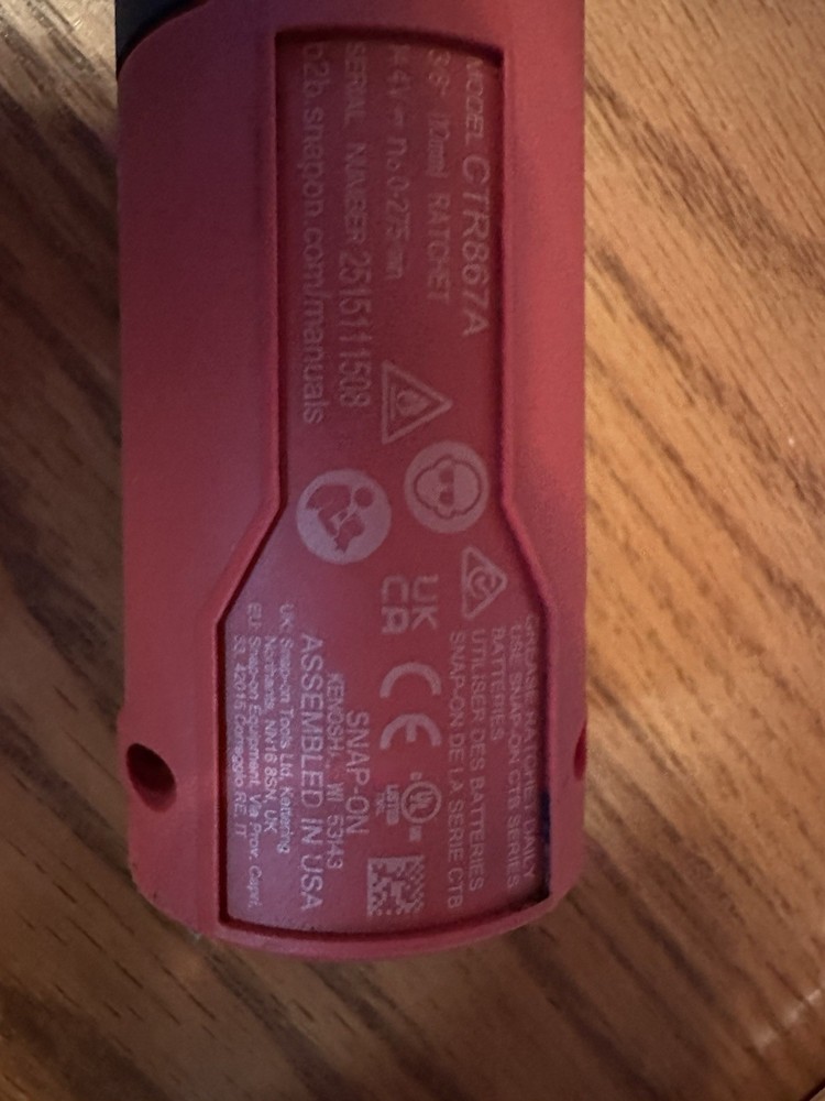 Snap On CTR867A Ratchet Housing RED USED