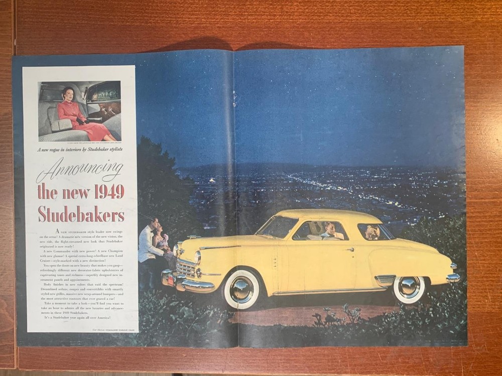 Magazine Ad* - 1949 - Studebaker Commander  - (two-pages)