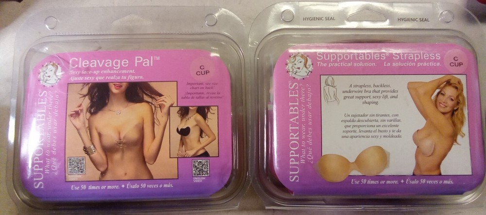 Cleavage Pal  Sexy Lace Up & Supportables Strapless Practical. Cup C reusable.