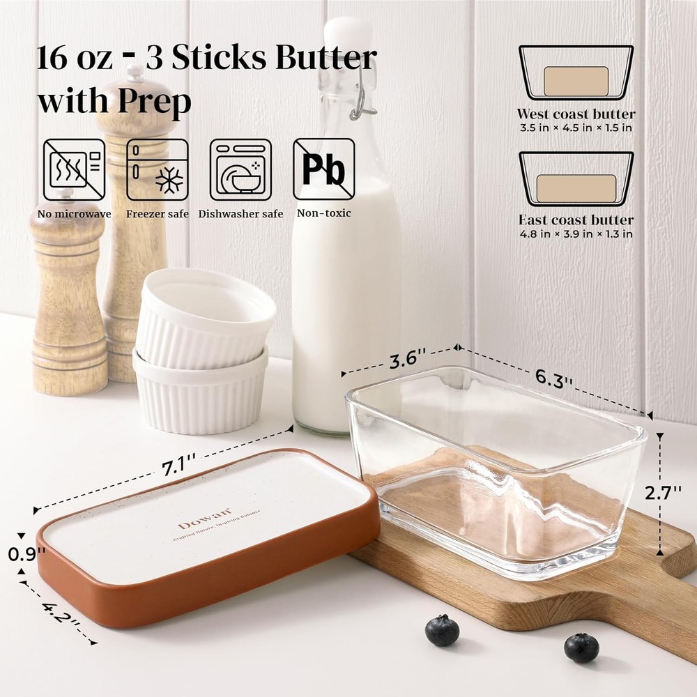 Stylish and Functional Butter Keeper with Ceramic Lid - Dishwasher Safe Elegance