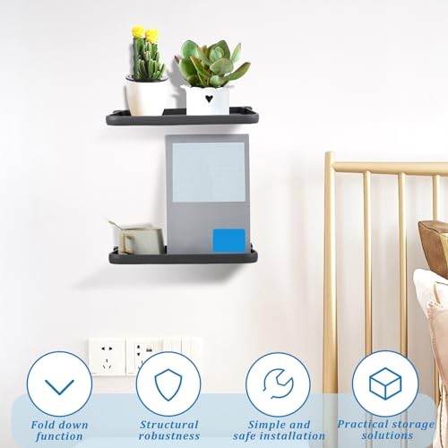 2Pcs RV Aluminum Foldable Shelf, Wall-Mounted Foldable Shelf, Easy to Install