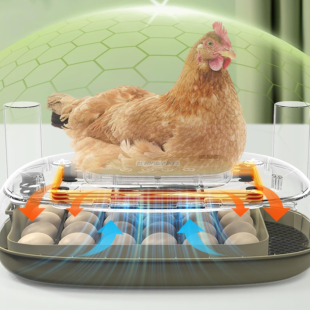 Smart Egg Incubator with Automatic Egg Turner & Built-In Candler, Stable Tempera