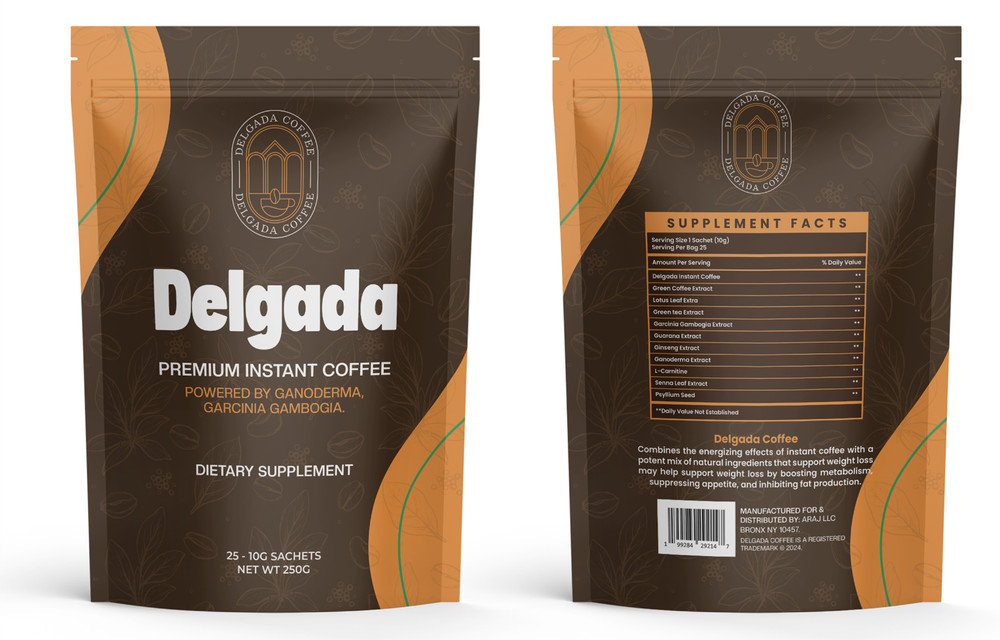 Delgada Instant Coffee - Premium Ganoderma, Rich Bold Taste - Healthy