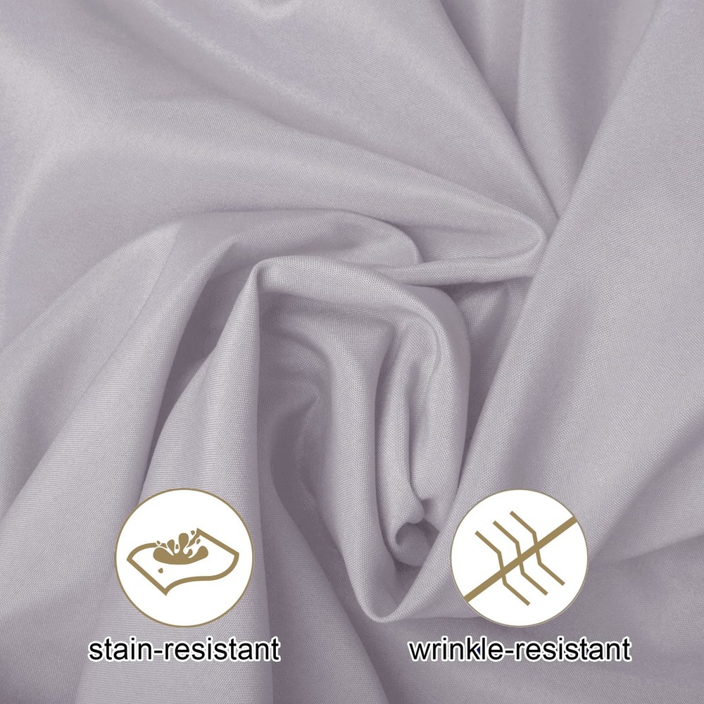 Ascoza 2pack 132 Inch Silver Round Tablecloth in Washable Polyester Fabric fo...