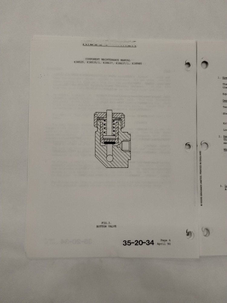 Kidde-Graviner Mask Stowage Box Assemblies Component Maintenance Manual-Original