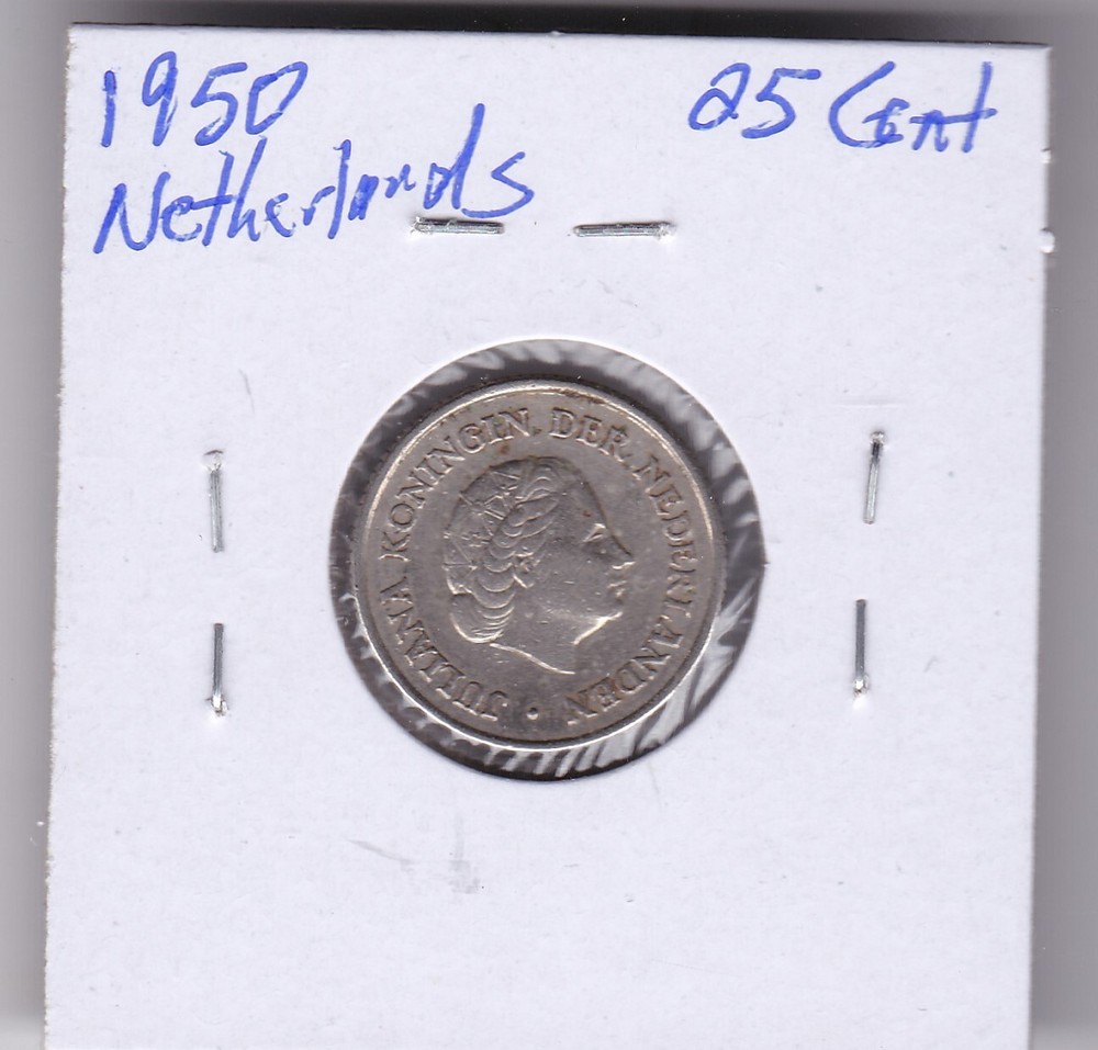 1950 Netherlands 25 Cent
