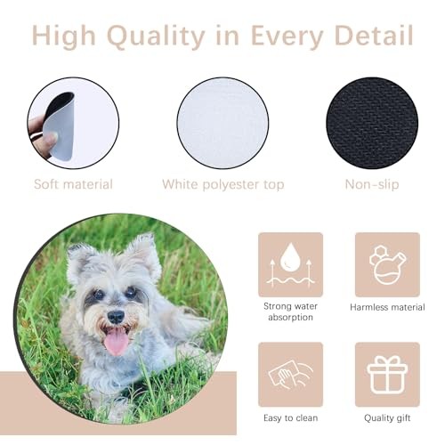 18 PCS Sublimation Coasters Blanks Bulk, 4x4 Inch Round Blank Cup Mat Rubber ...