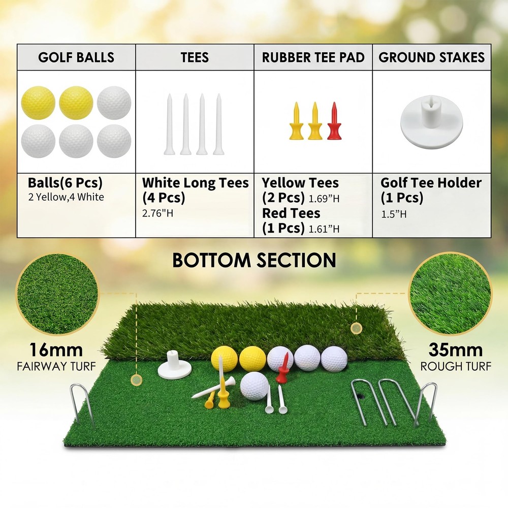 Golf Practice Net Golf Hitting Aid Training Chipping w/ Target Backyard Outdoor