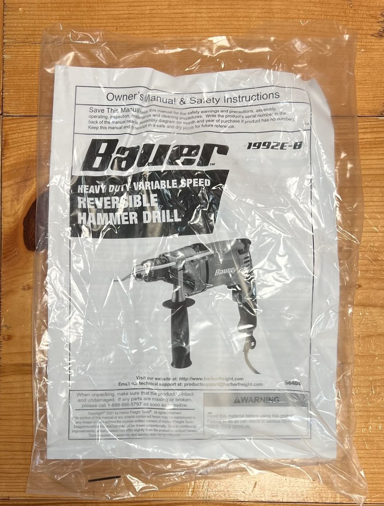 BAUER 7.5 Amp 1/2 in. Variable Speed Hammer Drill/Driver