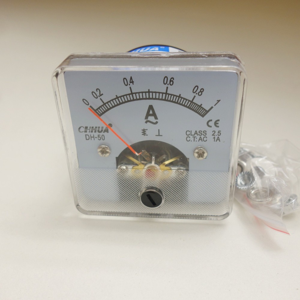 1PC AC 1A Analog Ammeter Panel AMP Current Meter 50*50mm 0-1A