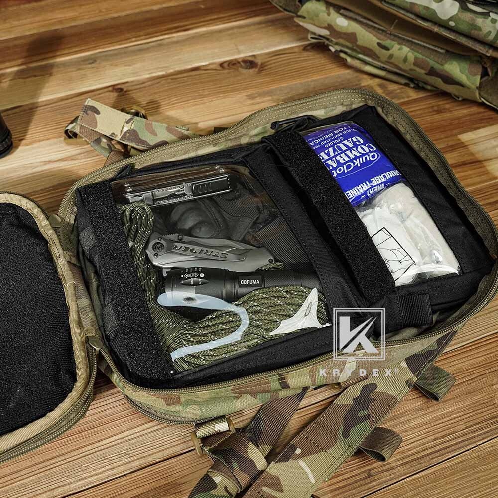 KRYDEX Clear Top Insert Cube Organizer Hook Back Packing Travel Backpack Small