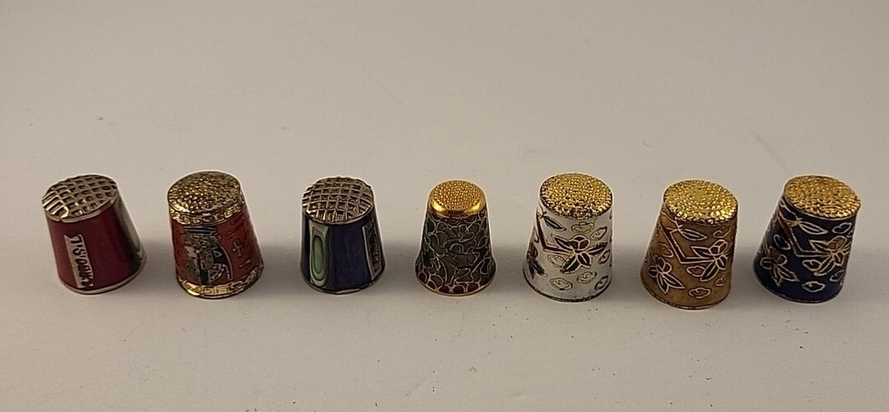 7 Vintage Decorative Thimbles