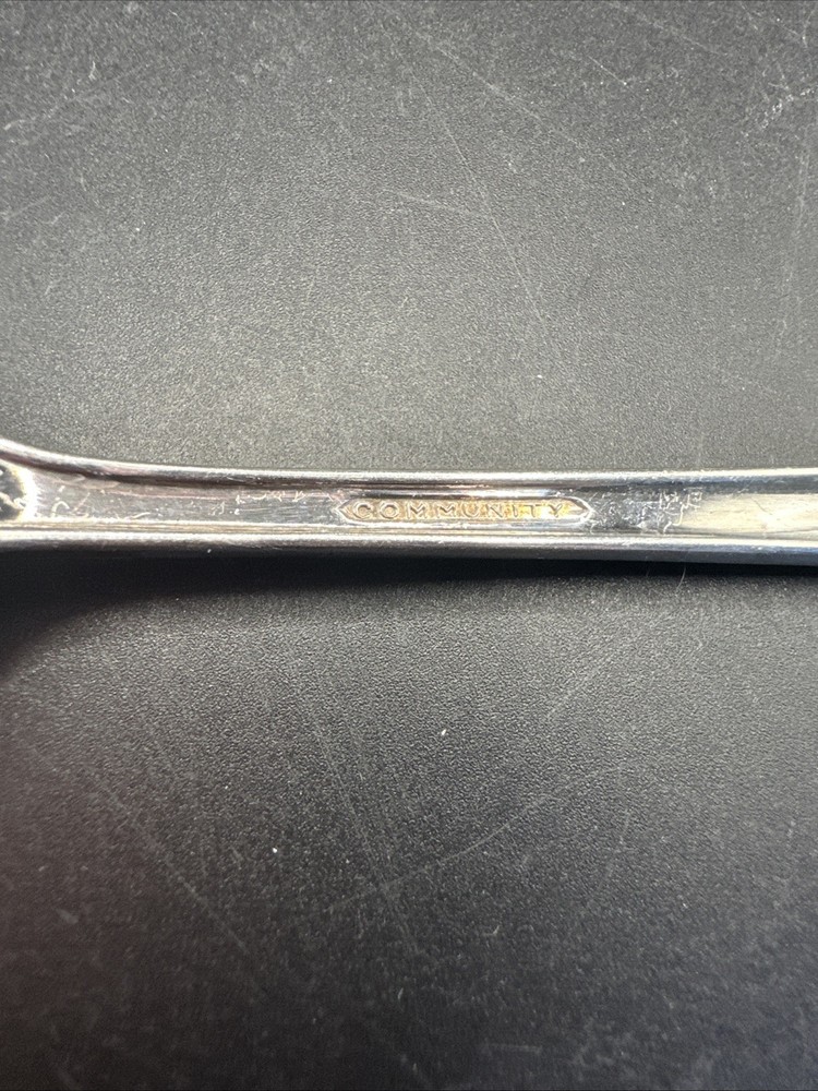 Oneida Community Evening Star Pattern Silver Plate Cold Meat Serving Fork