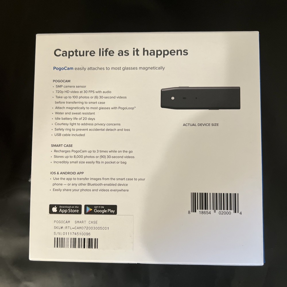 PogoCam Wearable Camera For Eyeglasses