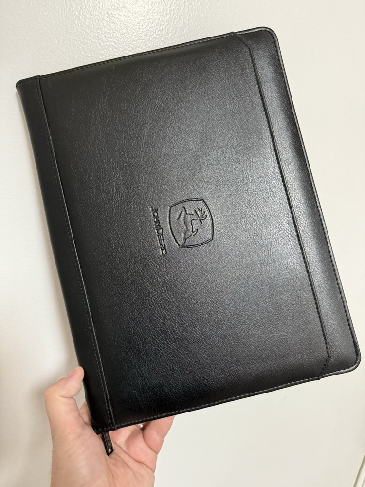 John Deere Tractor Logo Vinyl Portfolio Padfolio Folder With Working Calculator
