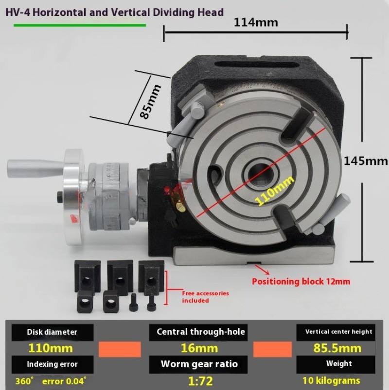 HV6 150mm Diameter High-Precision Vertical/Horizontal Dual-Use Indexing Table
