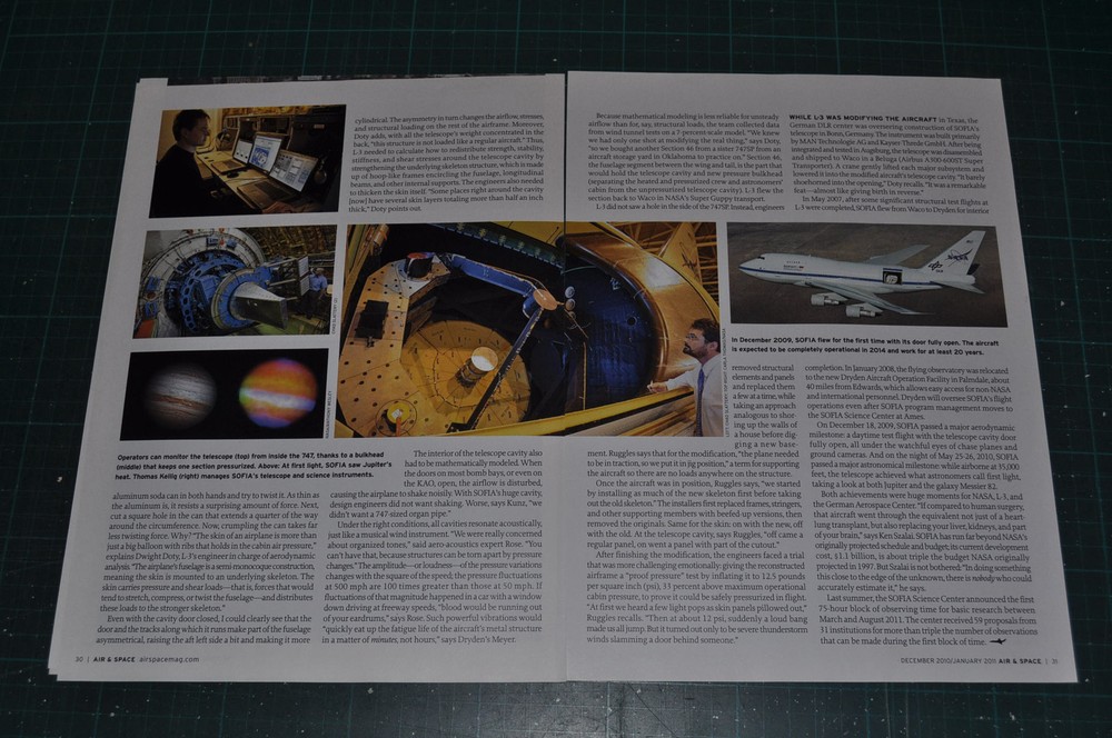2010 magazine article about SOFIA, Stratospheric Observatory on 747 airplane