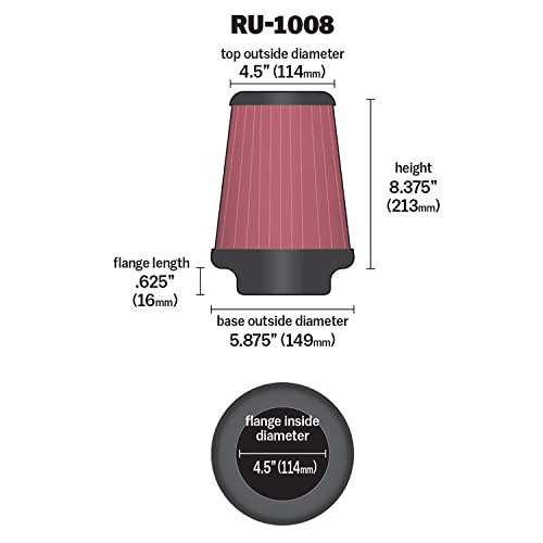 High-Flow Original Lifetime Universal Clamp-On Air Filter: High Performance,