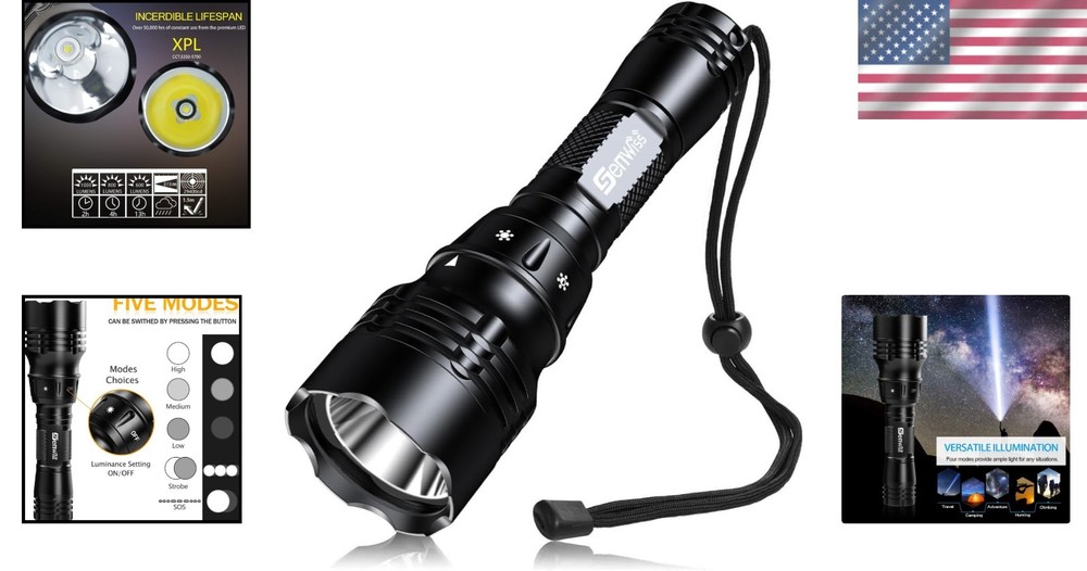 Aluminum Waterproof Flashlight for Deep Sea Cave Exploration