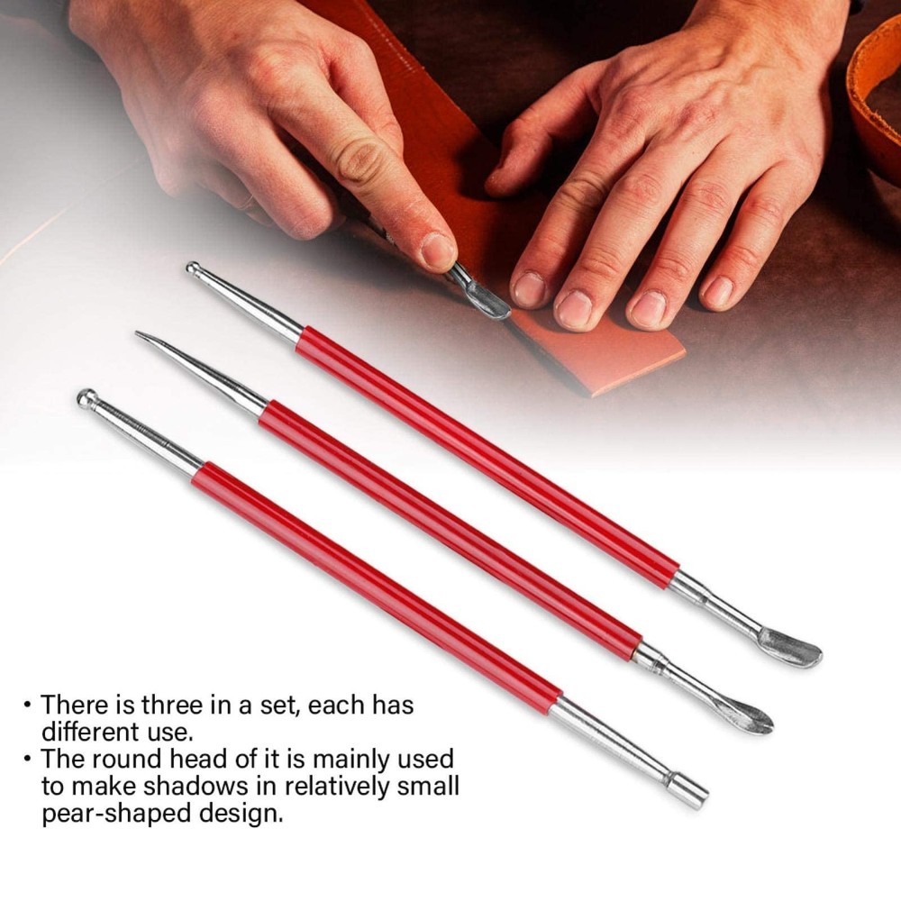 DIY Craft Tool, Leather Press Rub Tool Leather Modeling Spoon Carving Tools L...