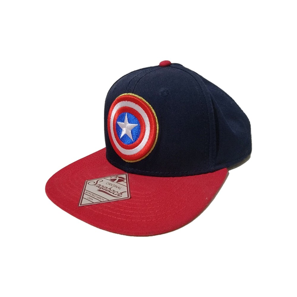 Marvel - Captain America Shield Snapback Hat Cap Red & Navy Blue