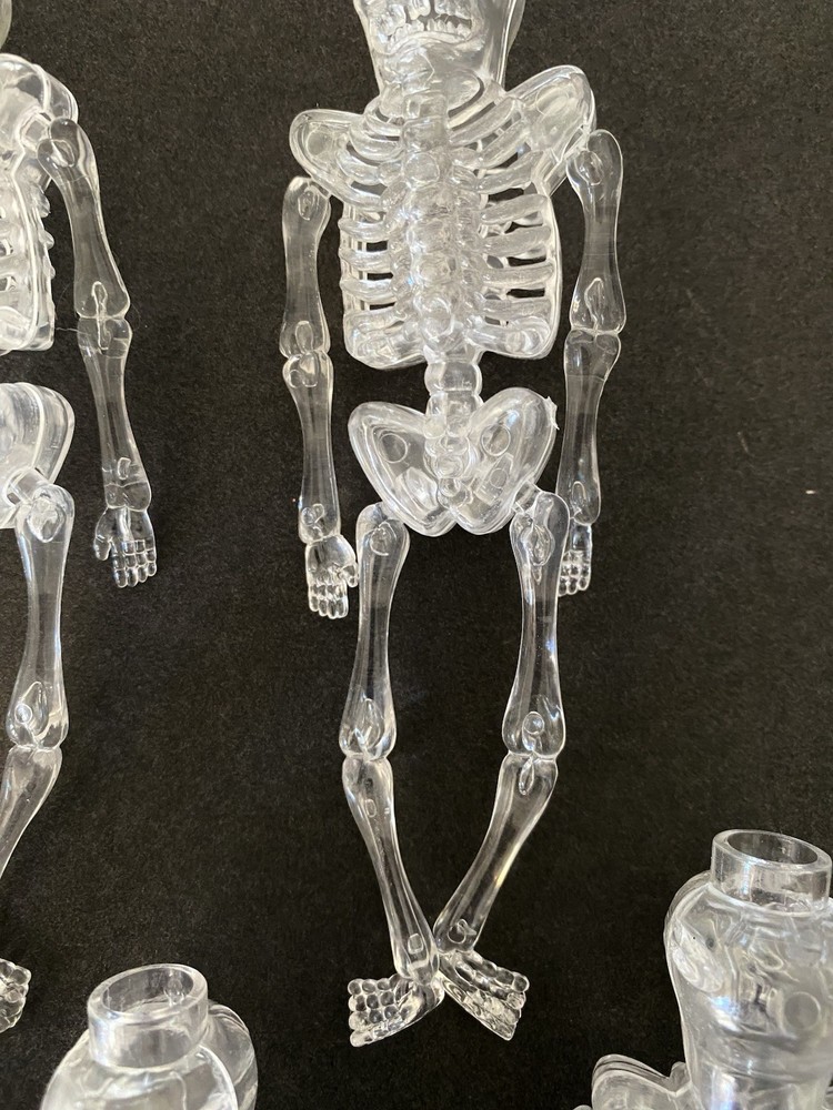 New (10) Spooky Halloween Clear Skeleton String Light Covers With Light Strand