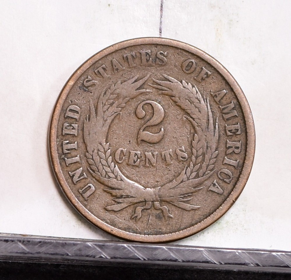 1864 Two Cent Piece - Large Motto - VG (#57899-L)