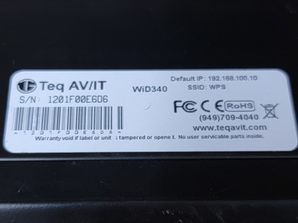 Teq AV/IT WiD340 | Wireless Device Presentation System