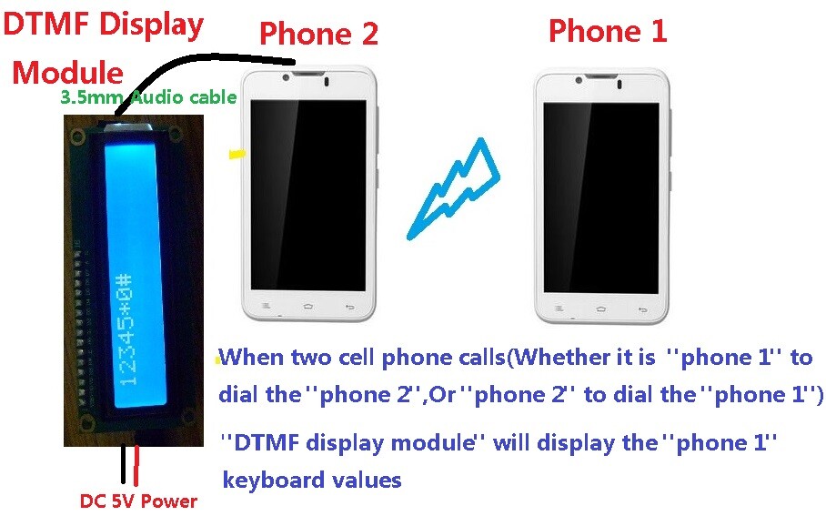 4 PCS DTMF decoder with LCD Display MT8870 Audio Voice Module for Mobile phone